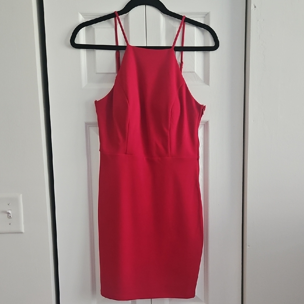 City Triangles Vibrant Red Mini Dress